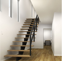 迫力のある鉄骨階段